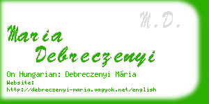 maria debreczenyi business card